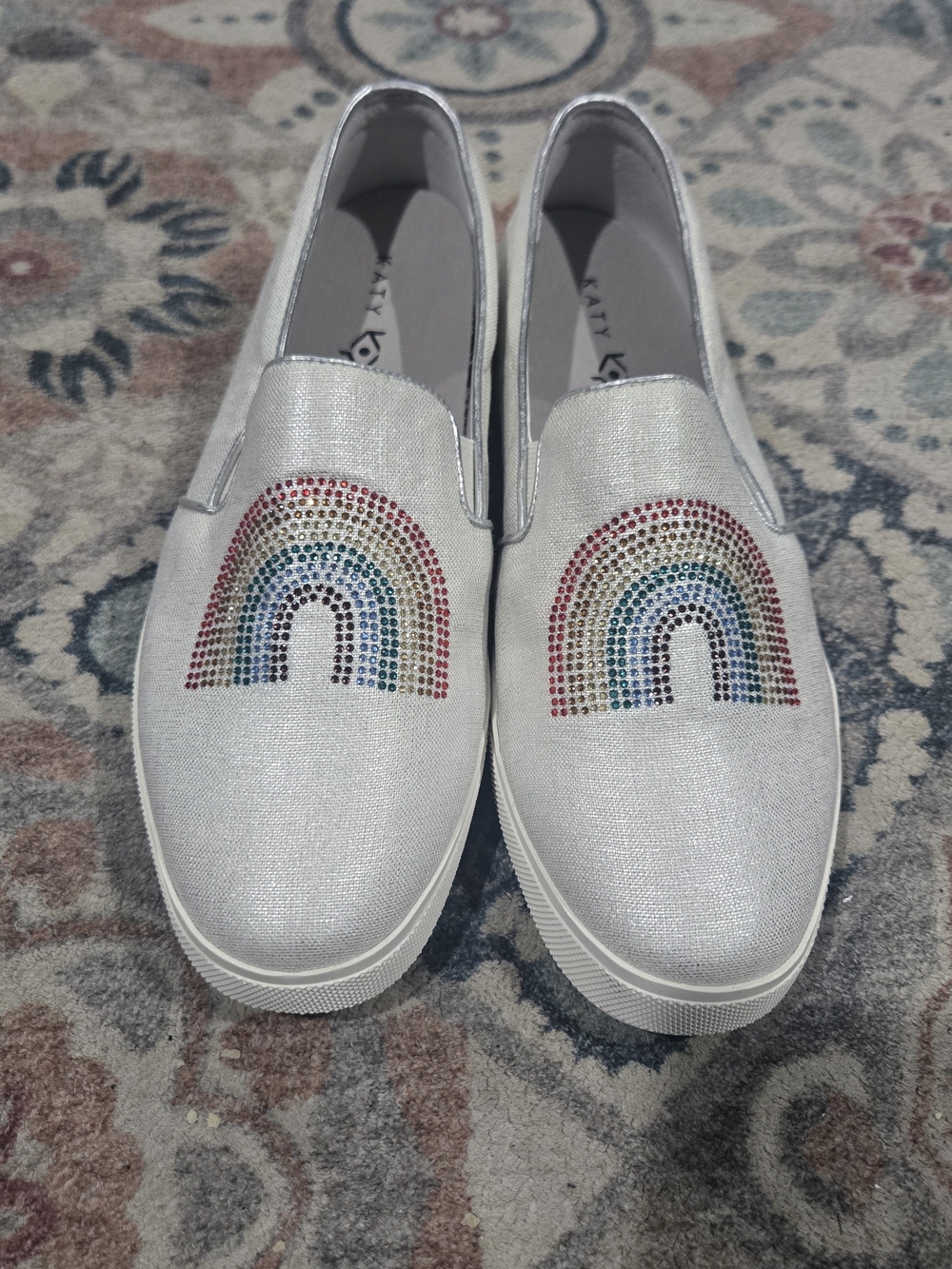 Katy Perry "The Kerry" Rainbow Slip On Sneakers Playful Whimsical Pop Glam 8